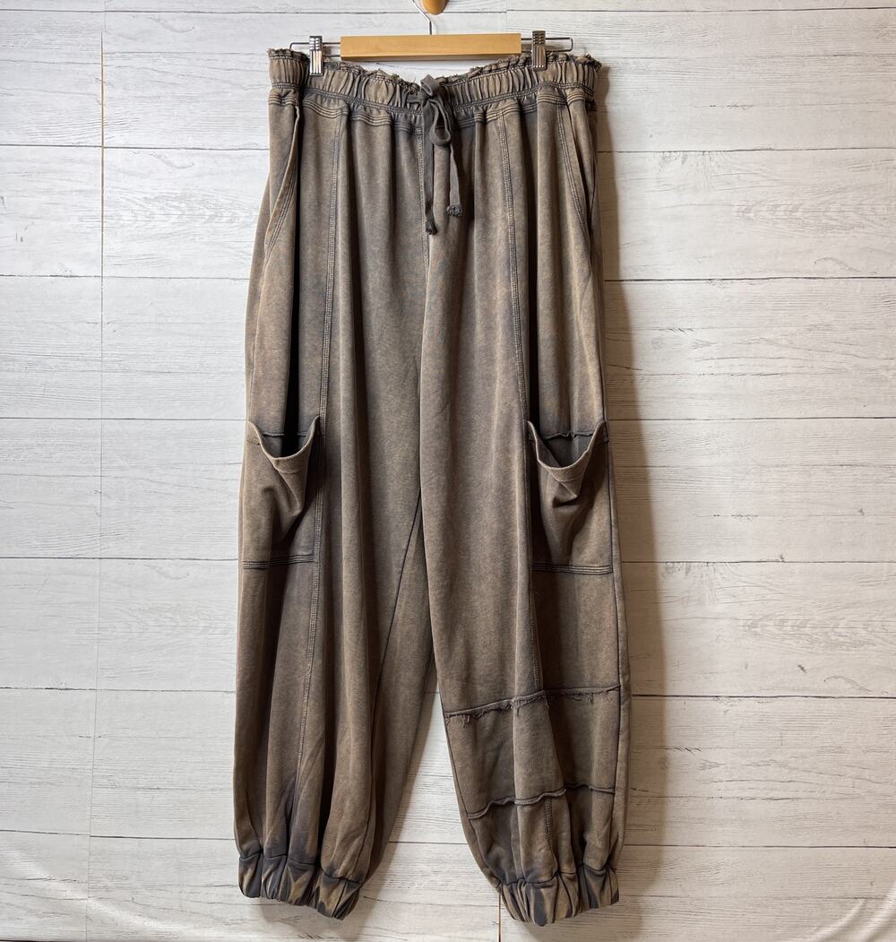 Oli & Hali Joggers Womens Size Large Faded Brown True to You Jogger Pant Slouchy